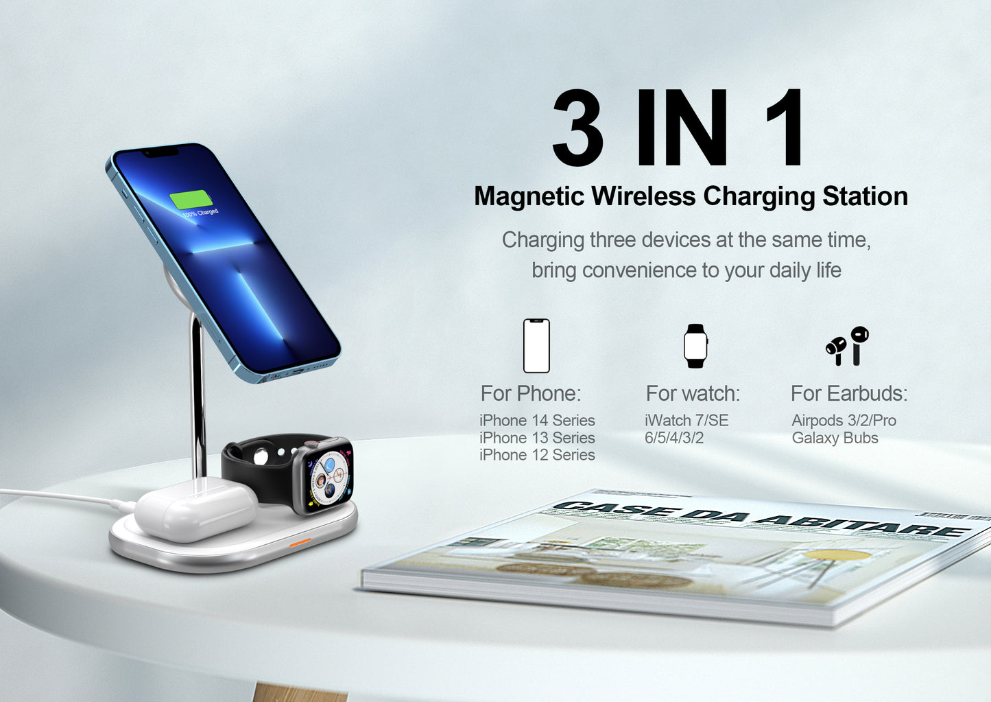 3 IN 1 Magnetic Wireless Charging Station